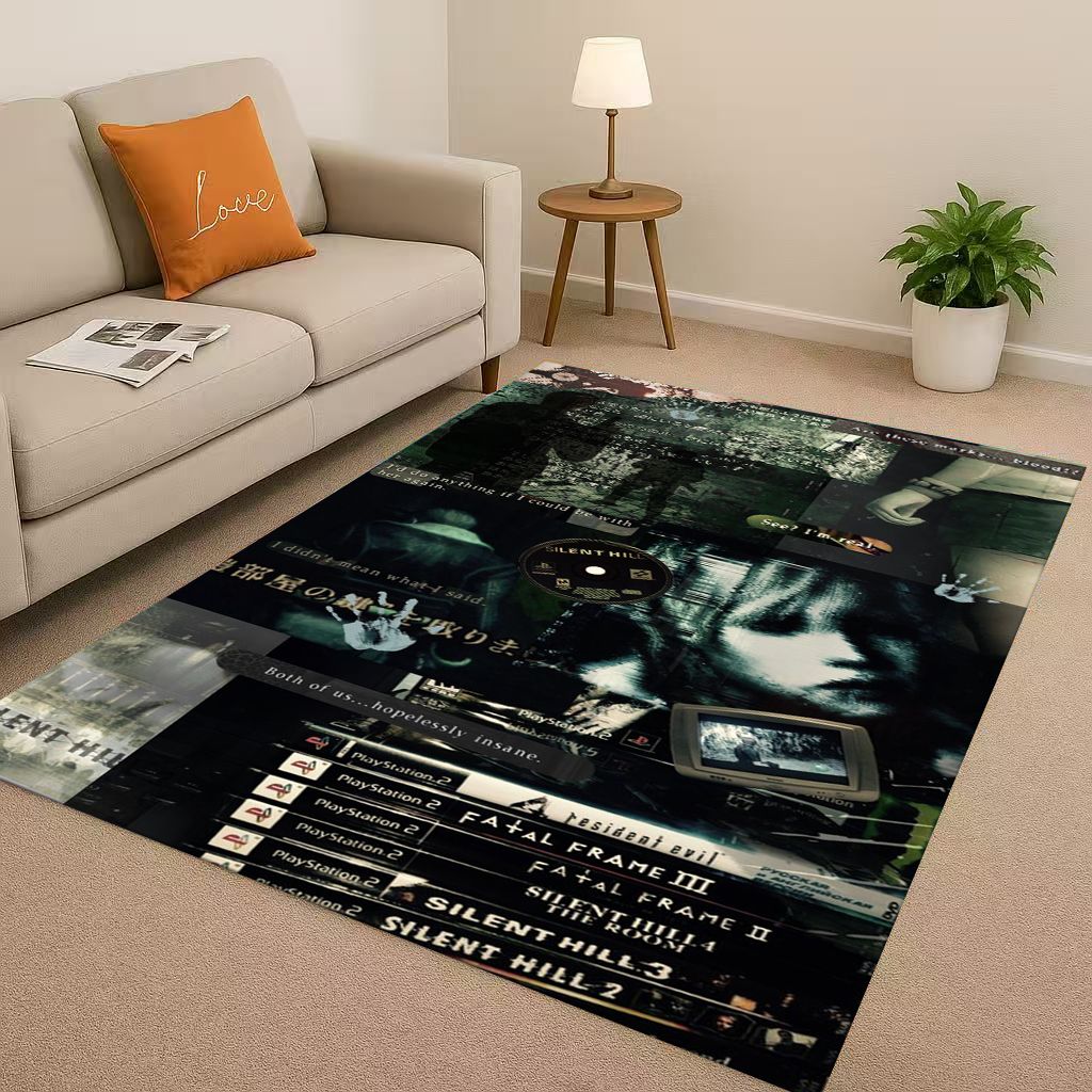 Retro Game Silent Hill Pyramid Head Horror Movie Living Room Non-Slip Area Rug Carpet for Bedroom Playroom Sofa,Home Doormat