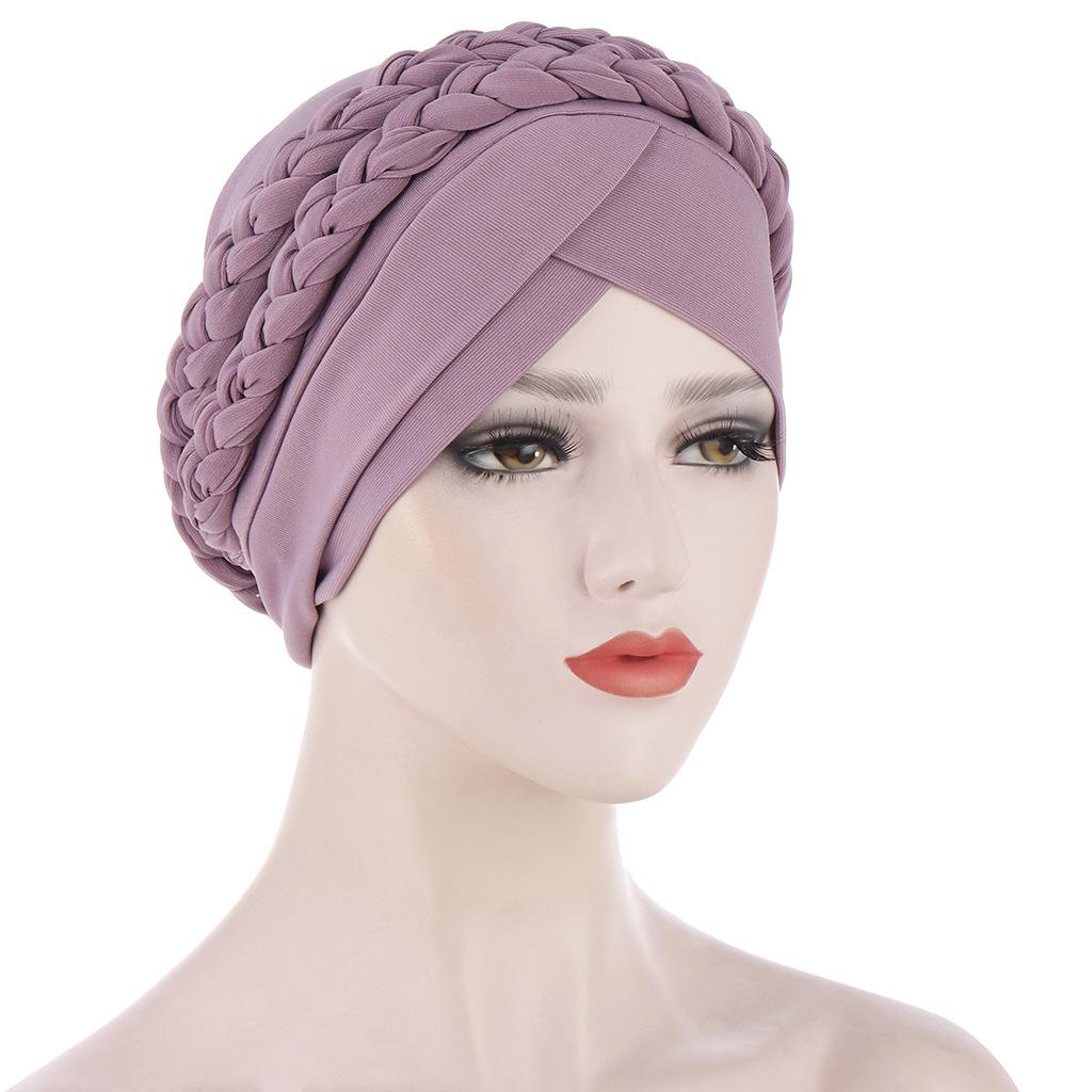 

Стильный европейский и американский тюрбан с кристальной плиссировкой: Тюрбан-коса для мусульманской одежды M (56-58cm)