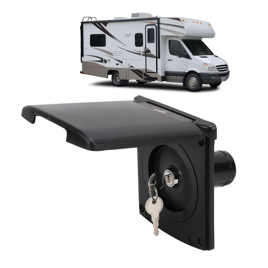 RV Water Fill Hatch with Magnetic Lid and Lock Dustproof ABS Square Trailer Water Fill Hatch Inlet for Motorhome Boat