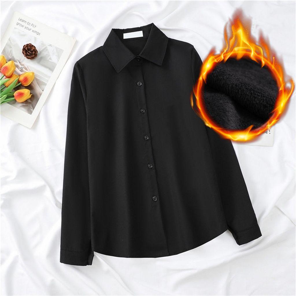 Women's Fleece-Lined Velvet Top, 2025 Fashion: Thickened, Warm, Casual Autumn/Winter Base Layer.