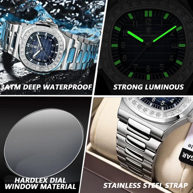 925 Hot New Trendy Classic Men Watch Stainless Steel Quartz Watches Waterproof Luminous Watch for Men