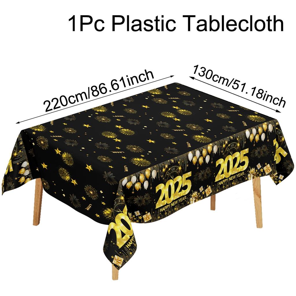 Christmas Disposable Tablecloth Christmas Decorations for Home 2026 Table Cover Navidad Noel New Year Gifts Dining Table Decor