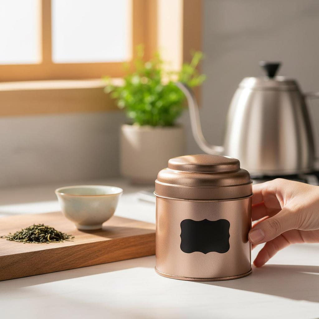 Tinplate Teas Canister With Duals Protections Lid Large Capacity Countertop Storage Solution Kitchen Accessories