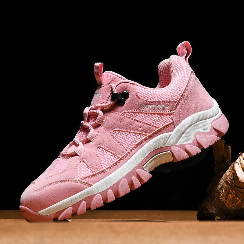 Large size couple shoes four seasons new outdoor running mesh breathable shoes casual hiking shoes