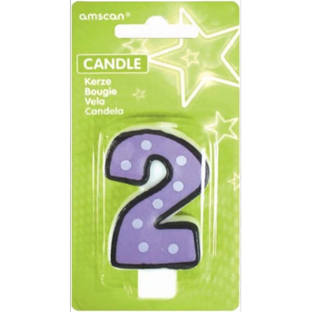 Amscan Dotted 2nd Birthday Birthday Candle