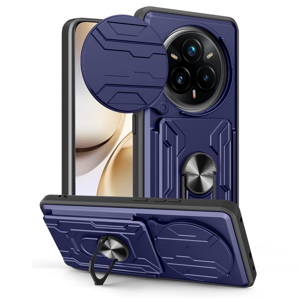 For Realme 14 Pro+ 5G Case PC+TPU Kickstand Phone Back Cover with Camera Slider