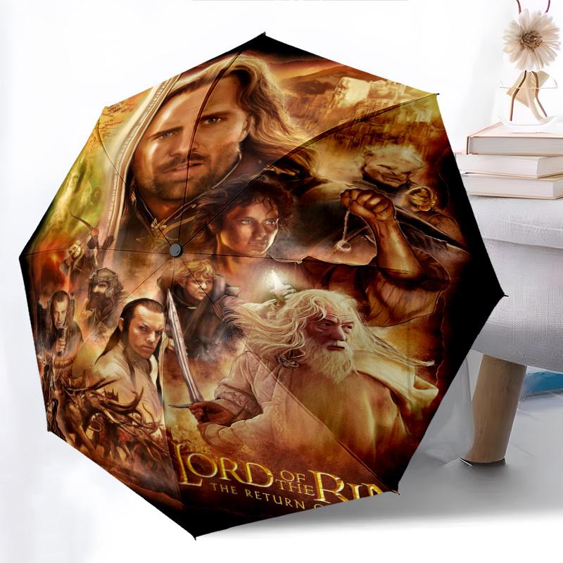 Fantasy Epic: Lord Rings Folding umbrella 8 paraphenoid bones Suitable for all seasons Umbrella outdoor travel