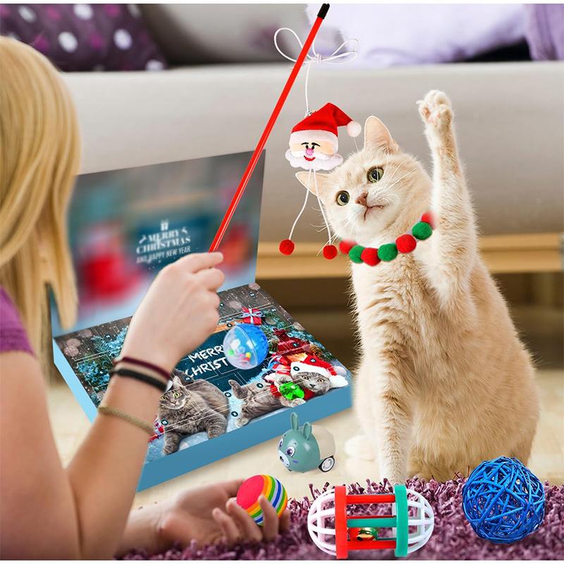 New Cat Intelligent Balls Advent Calendar 2025 Christmas Countdown Christmas Blind Box Teasing Interact Cat Toys Pet Supplies