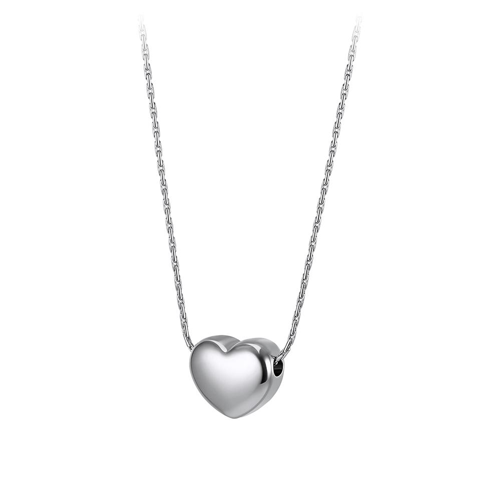 

EFFIE QUEEN Sweet Cute Heart Pendant Necklace 18K Gold Plated 304 Stainless Steel Byzantine Chain Collar Dainty For Women STKN22