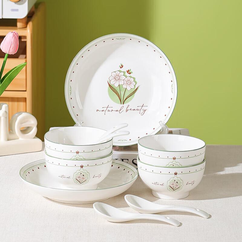 Tang Hui 10-Piece Underglaze Ceramic Dinnerware Set