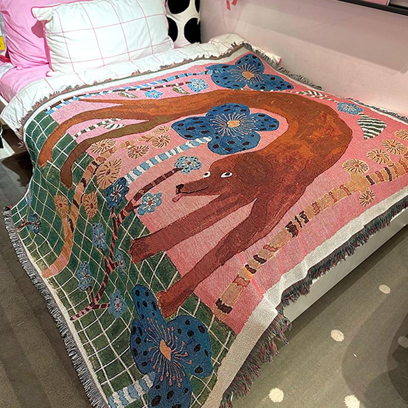 Nea Designed Cartoon Sofa Blanket And Bedspread Lazy Sofa Cover Single Luxury Camping Blanket Home Decoration Aesthetic Tapestry