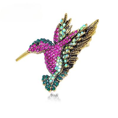 Diamond Hummingbird Brooch, Personalized Animal Pin Brooch, Clothing Collar Pin Women'S Clothing Clothing