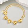 Waterproof Stainless Steel Heart Statement Necklace for Women, Non Tarnish 18k Gold Plated Party Jewelry