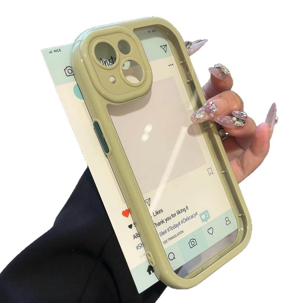 Einfache Farbe Transparente Creme Hülle Geeignet für Apple 16 Handyhülle IPhone 15 Schutzhülle 14 Weiche Hülle 13 Hohes Aussehen 12