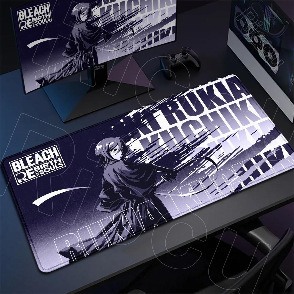 Large Gaming Mousepad Anime BLEACH Non-Slip Mouse Pad 40x90cm Computer Stitch Edge Keyboard Rug Matsumoto Rangiku Gamer Desk Mat