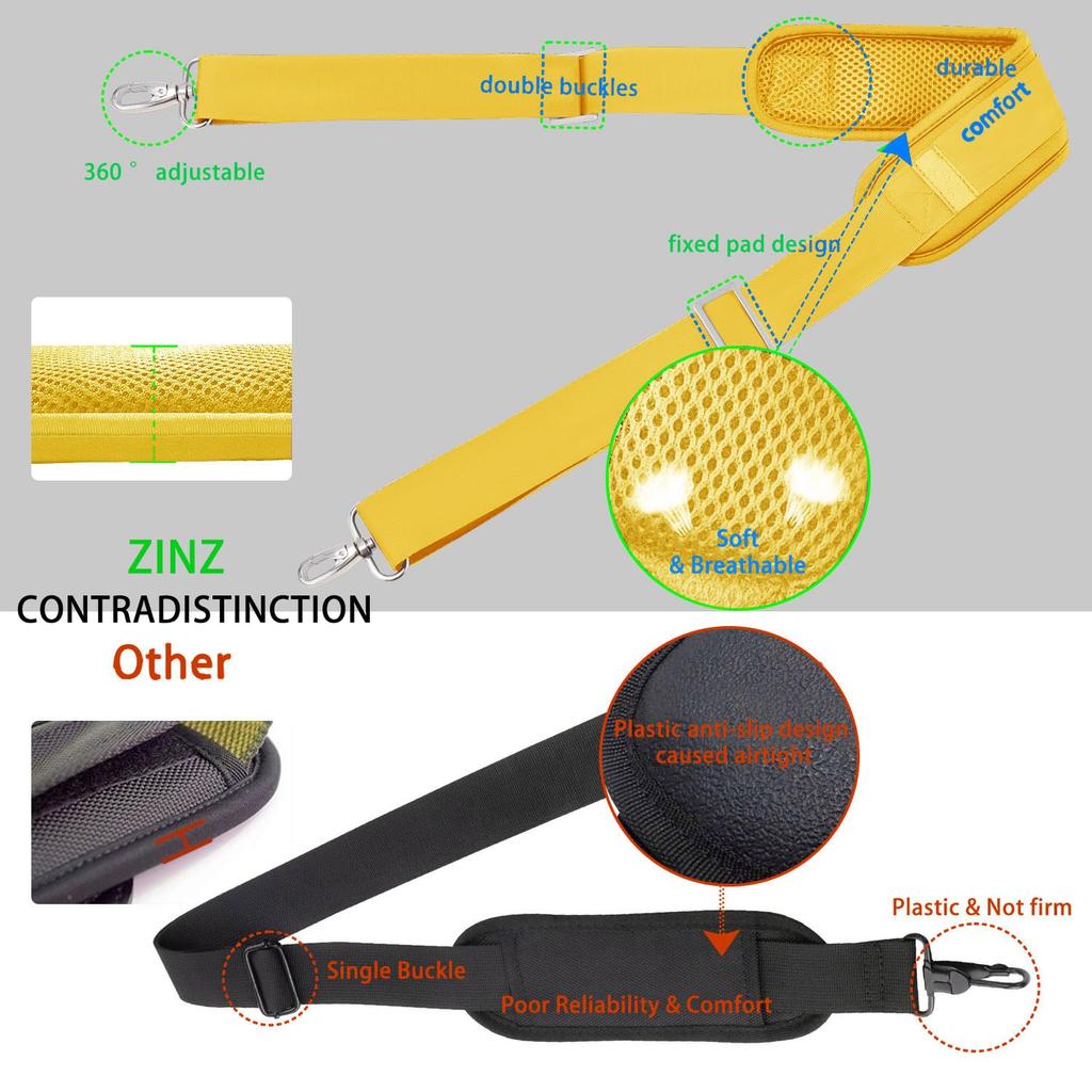 200cm Shoulder Belt Extra Thick Fixed Cushion Pad Shoulder Strap Replacement Shoulder Camera Business Sports Shoulder Yellow Strap/PC Bag, Case, Bag,