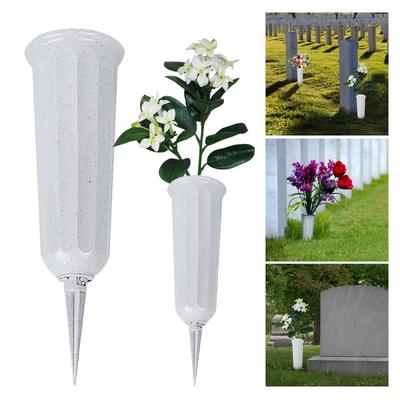 Blumentopf Dekoration Weiße Vase Friedhofsblume Gedenkblume Florale Vase Mit Stab Plastik Im Boden Friedhof Haus Dekorationen