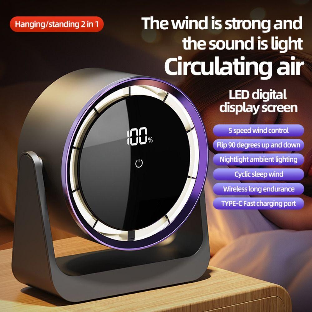 Silent Desk Air Circulator Portable Wall Mounted Fan Bladeless Fan Electric Turbo Fan Tabletop
