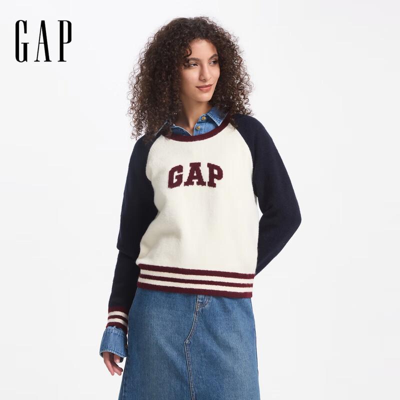 

Женский трикотажный свитер реглан с логотипом Gap и цветовыми блоками, осенний XL (Asia)