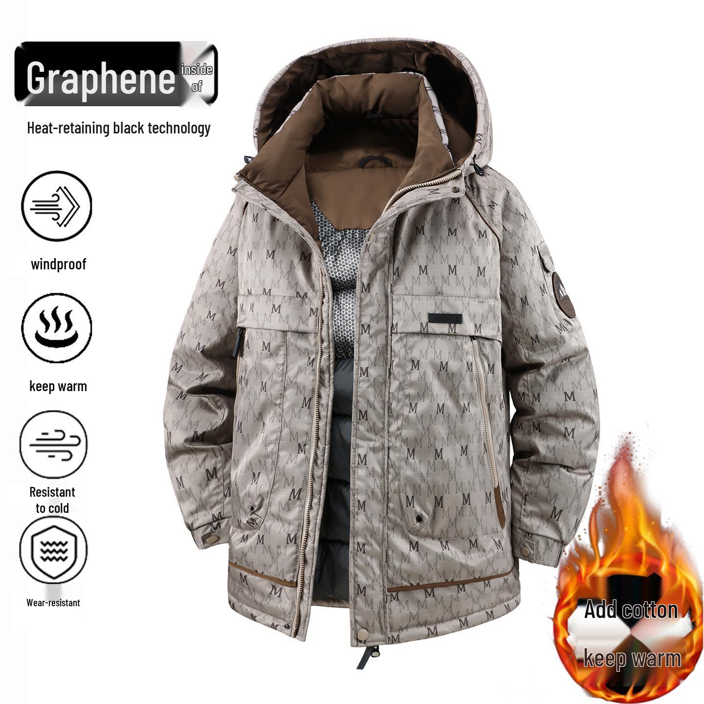 

2026 Winter Mid-Length Plus Size Men s Cotton Padded Jacket - Trendy and Comfortable, Fits Up To 300 Jin 5XL