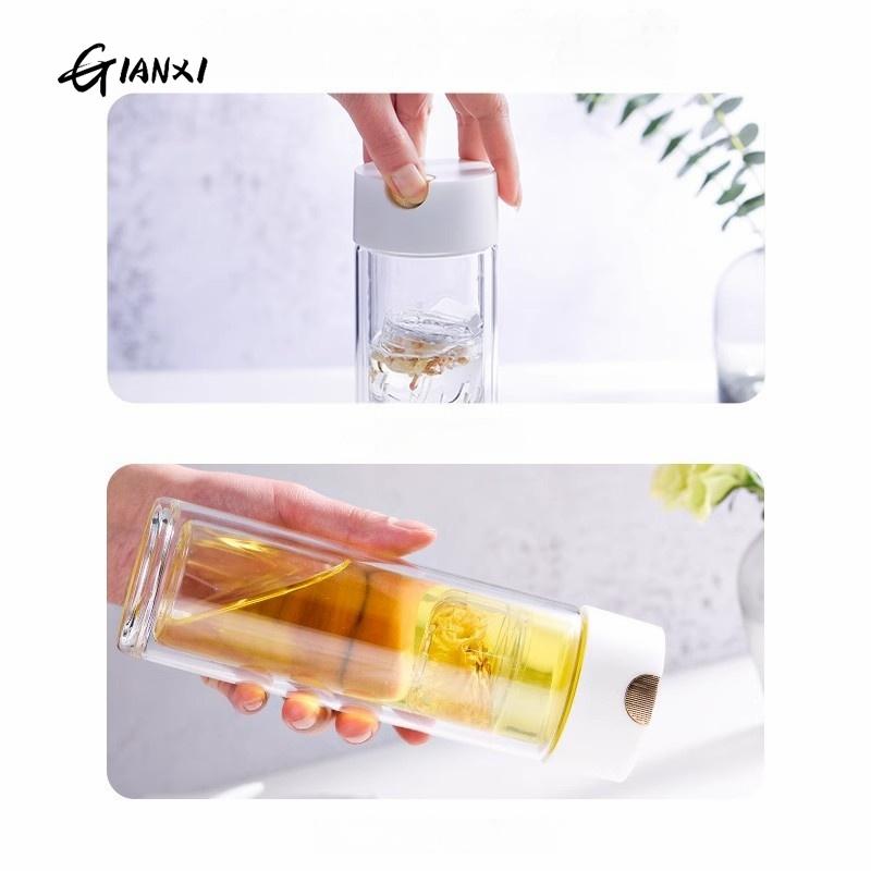320ML Magnet Glasses Double-layer High Borosilicate Glass Cup With Lid Transparent Tea Water Separation Cups Drinkware