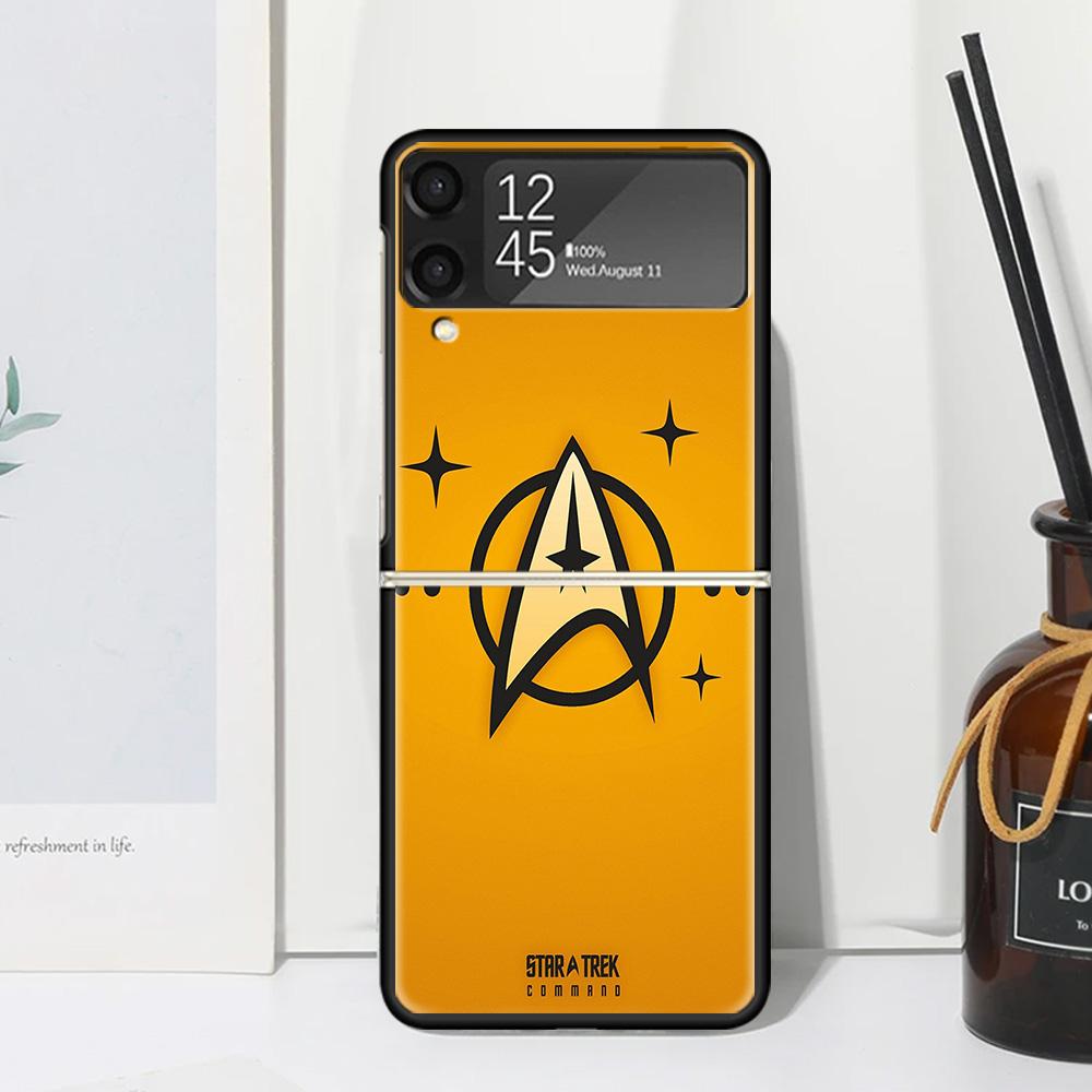 Star Movie T-Trek Pouzdro na telefon pro Samsung Galaxy Z Flip 7 6 5 4 3 5G Flip3 Flip4 Flip5 ZFlip6 ZFlip7 Černé Fundas Galaxy Z
