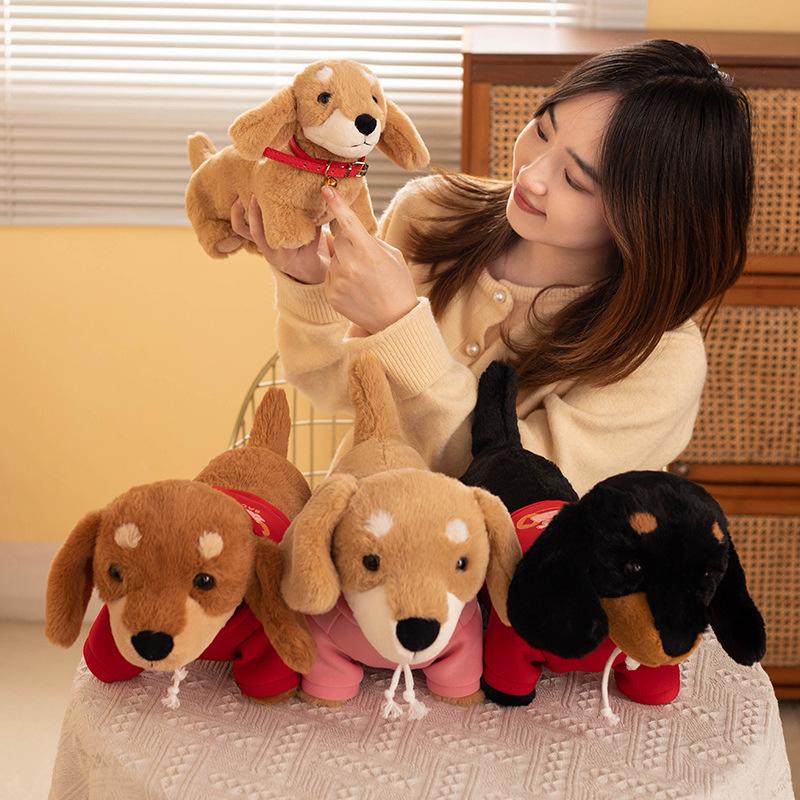 Cute Dachshund Dog Doll Plush Toy Dog Doll Girl Sleeping Soothing Pillow Ragdoll
