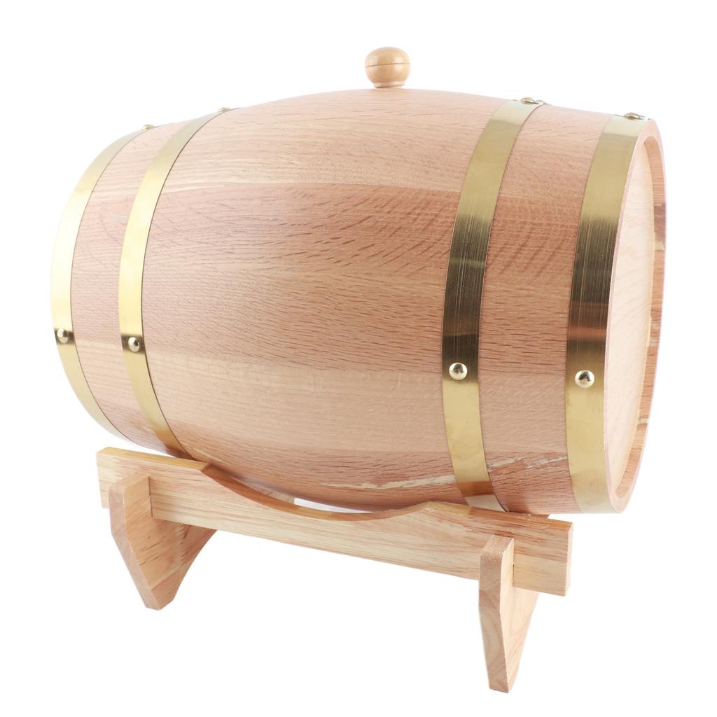 10L Vintage Wood Timber Wine Barrel Dispenser for Whiskey Bourbon Tequila