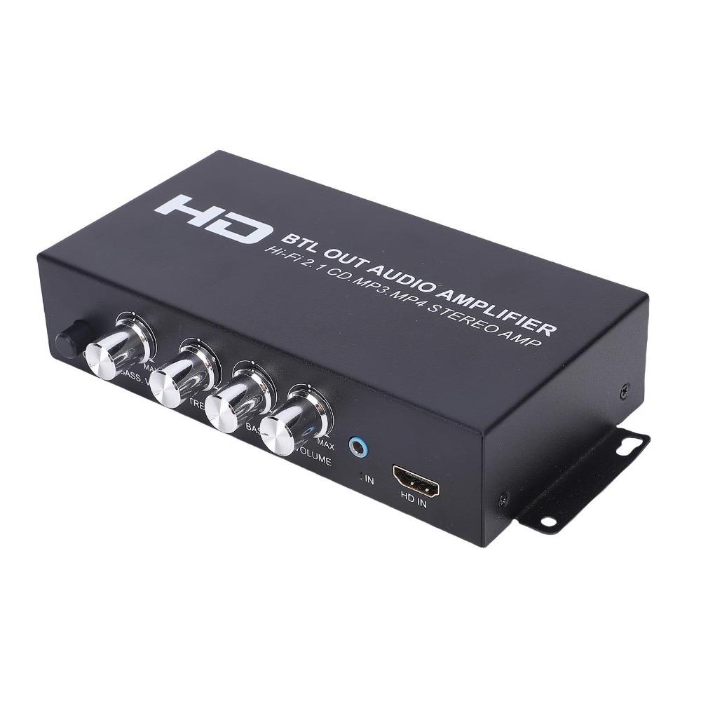 For US Plug Dual Channel Sound Receiver Support HD & AUX Input HiFi Stereo Amplifier  Car Use