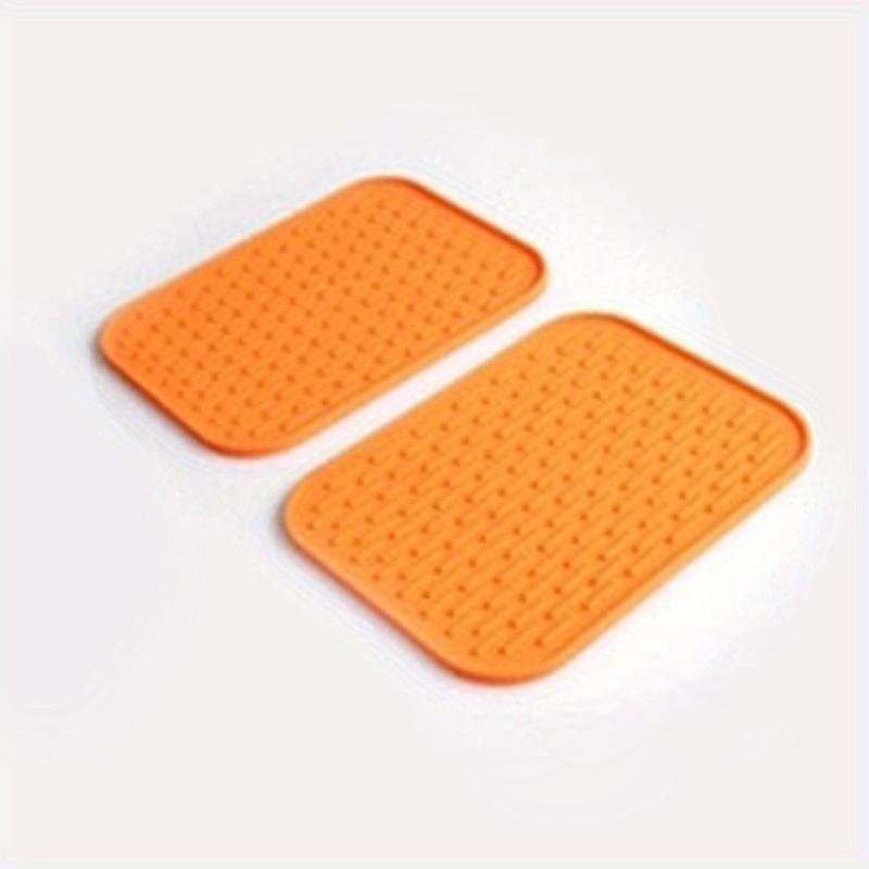 Кухонная силиконовая дренажная подставка для хранения посуды коврик для сушки поддон для сушки нескользящие кастрюли для посуды подставка для прихваток с защитой от ожогов подставка для столовых приборов I PC оранжевый 1590₽
