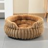 New Detachable Round Pet Bed Thick Warm Waterproof Dog Cat Nest All Season Small Medium Dog House with Removable Cushion