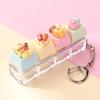 5/10Pcs Dessert Keycap Fidget Keychain Stress Relief Pendant Xmas Birthday Valentine Office Friend Party Gift Charm