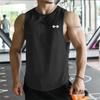 Summer Men's Pullover Round Neck Mesh Bottom Shirt Sports Fitness Swimming Running Shirt Sleeveless Vest Quick