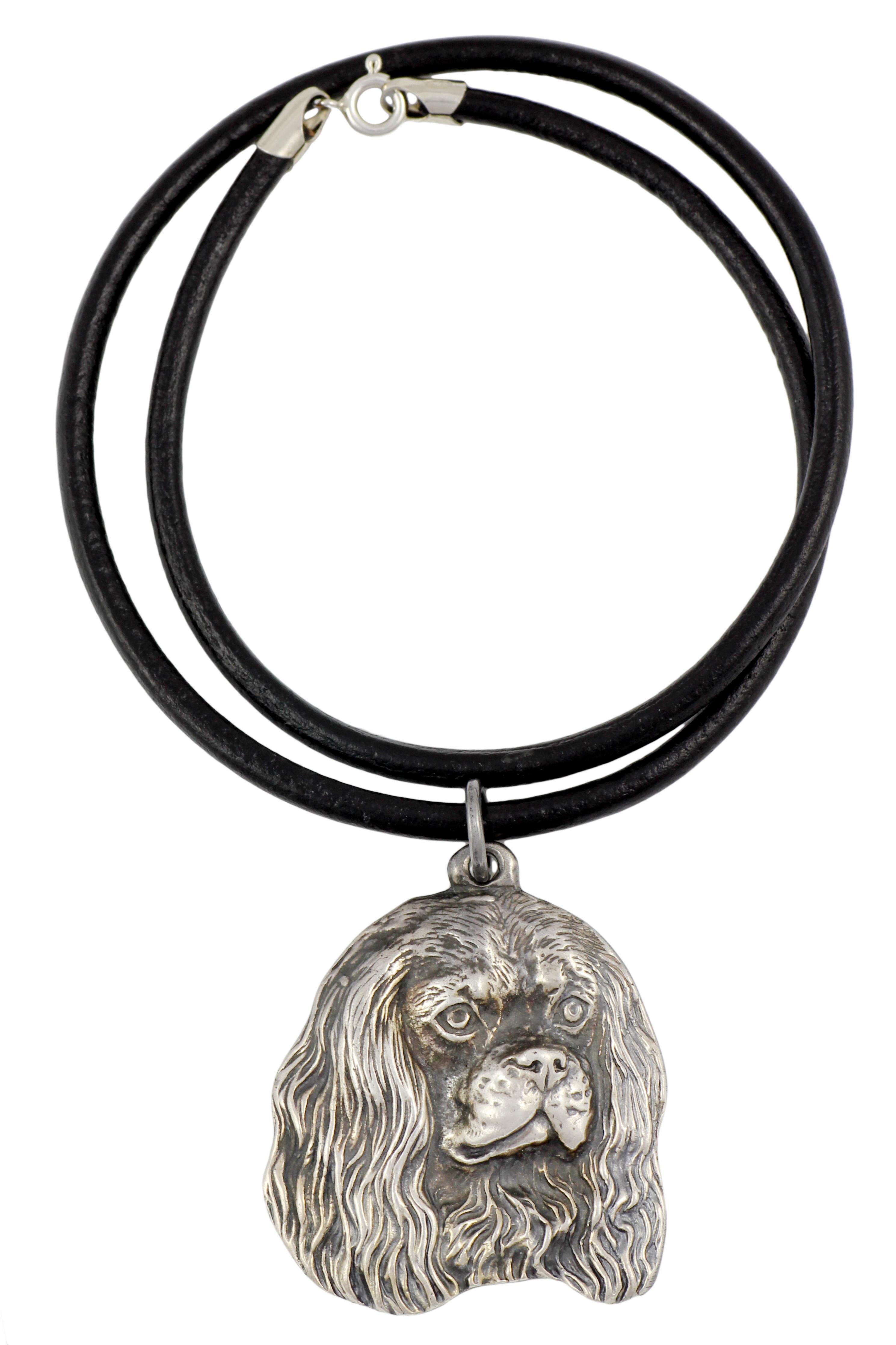 

Cavalier King Charles Spaniel - Necklace with dog, silver-plated pendant for dog fan, unique jewelry by Art-Dog brand срібний