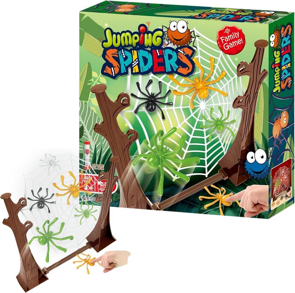 Lernendes Springspinnen-Start-Brettspiel - Interaktives Familienparty-Spielzeug, Hüpf-Set, Ideales Geburtstags-, Halloween-, Weihnachtsgeschenk