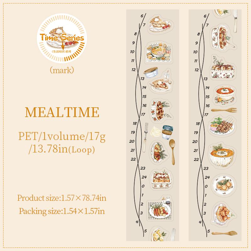 1roll Tape Life Time Series Exquisite PET Tape Decoration Notebook Photo Frame Phone Case Water Cup Stationery Box DIY Stickers