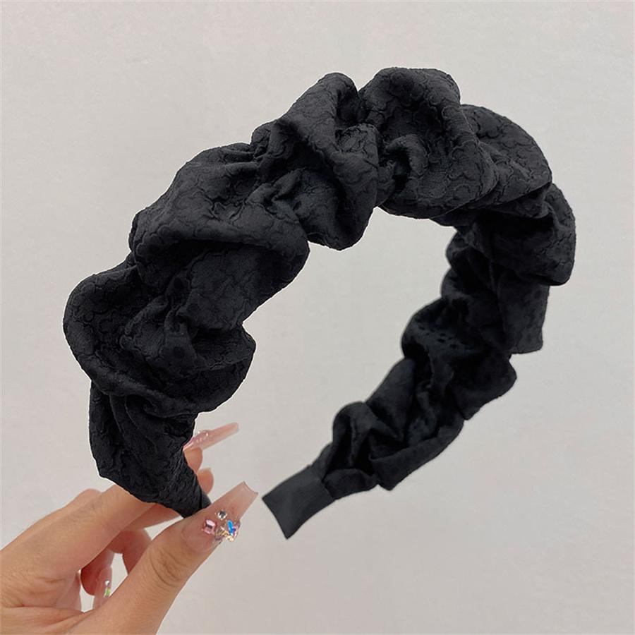 

Новая корейская плиссированная повязка на голову для девочек, высококлассная, милая и темпераментная повязка на голову, простой широкий пучок для волос, аксессуар для волос