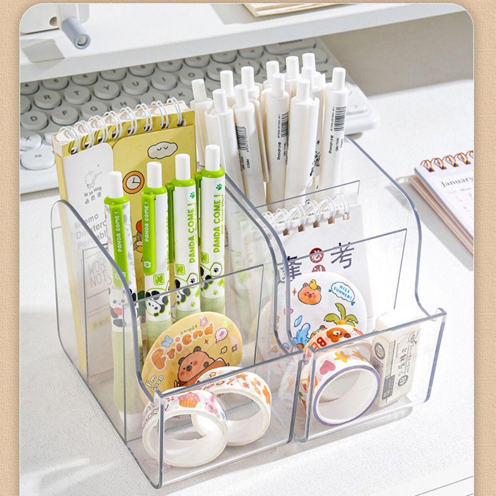Műanyag tárolódoboz Háromrácsos tolltartó Rajzfilm asztali szervező Iskolai iroda