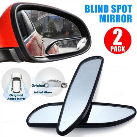 2pcs Car Blind Spot Mirror 360° Convex Shape Rotate Adjustable Accessories