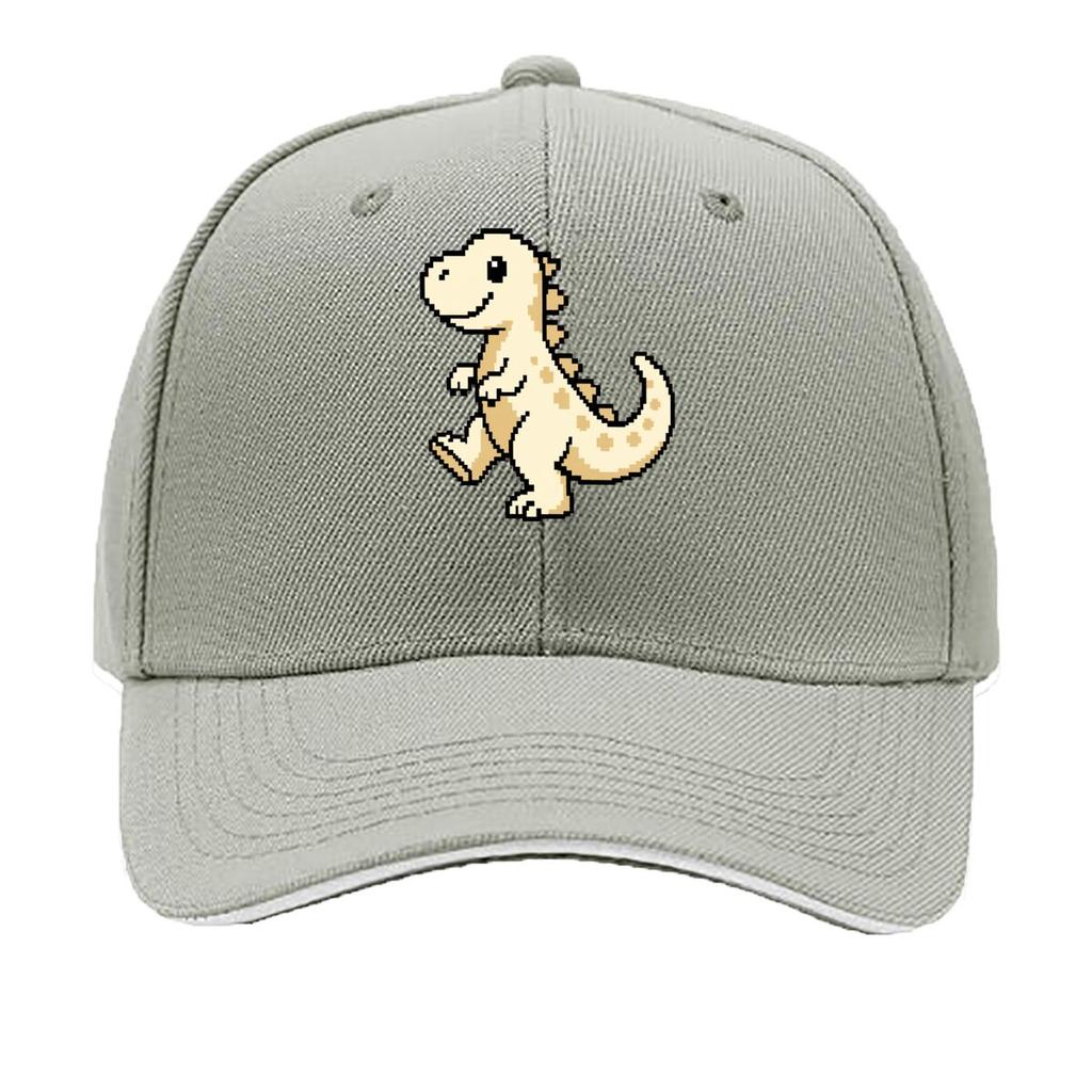 Playful Pixel Dinosaur Outline Graph Sandwich Baseball Cap Sun Cap Outdoor Workouts Hat