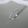 925 Sterling Silver Rhinestone Open Ring: Elegant Light Luxury Plain Band for Women’s Index or Pinky Finger.