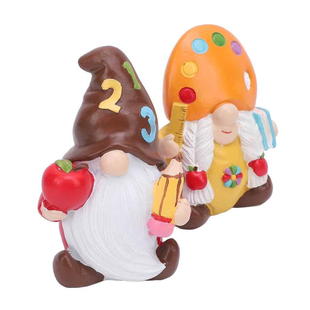 2PCS Faceless Dolls Cute Doll Figurine Resin Ornament for Holiday Graduation Party Desktop Decoration