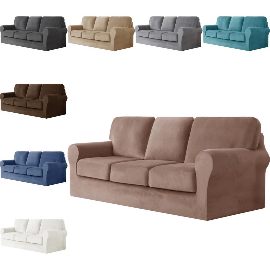 Elastic Polyester Sofa Cover For One Two Three Seat Sofas With Antiwrinkle And Easy Clean Functionality