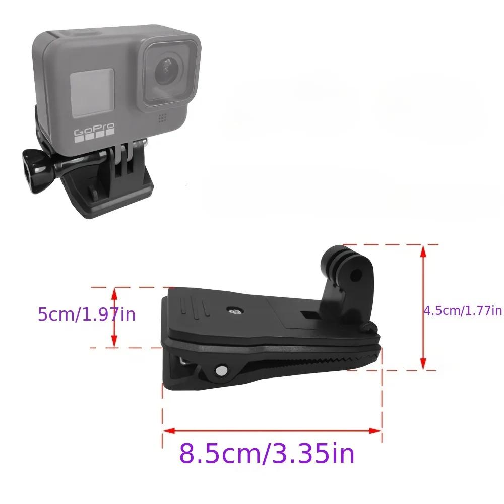 Backpack Strap Clip 360 Degree Rotation Hat Belt Clamp Mount For Gopro Hero 12 11 10 9 8 Action Camera Accessories