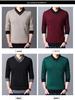 Men's Argyle V-neck Plus Velvet Knitwear - Warm, Soft, and Versatile Base Layer for Autumn and Winter