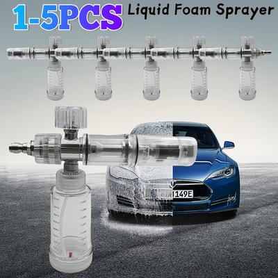 Pistolet de Nettoyeur Haute Pression 100ml Pot à Mousse d'Eau Réglable 4500PSI avec Connecteur Rapide 1/4 Pouce Pot Pulvérisateur à Mousse Accessoires de Lavage de Voiture