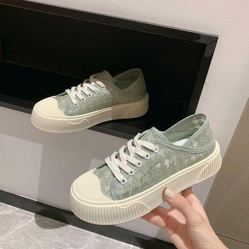 

Popular little white shoes summer women s 2024 new net shoes versatile breathable mesh thick-soled casual muffin board shoes super fire 40 зелёный