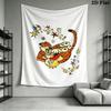 Calvin and Hobbes Wall Tapestry Aesthetic Wall Hanging Printed Fabric Blanket Decorative Tapestries for Bedroom Living Room Home Decor