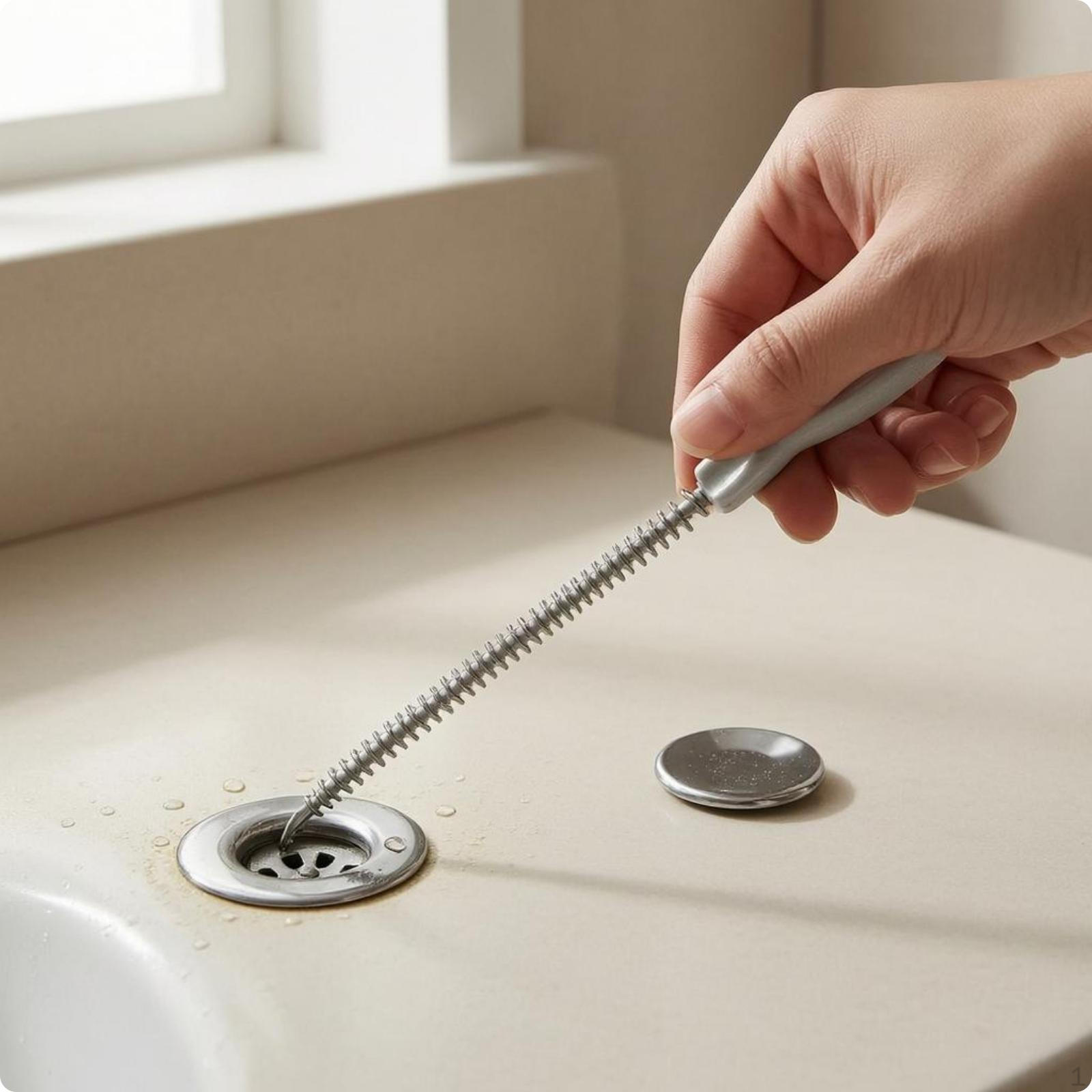 Drain Cleaning Brush Dense Bristles Coiled Profile Flexible Pipe Cleaner for Sinks,
