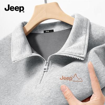 Men's Fleece-Lined Stand Collar Half-Zip Sweatshirt
